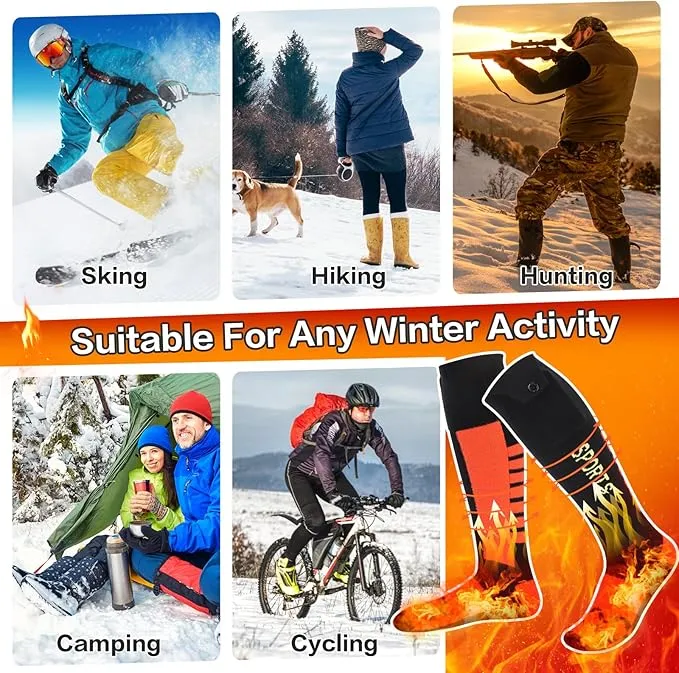 Heated Socks, Heated Socks for Men Women Rechargeable,5000 mAh Electric Heated Socks with APP Control,Heating Socks Washable Foot Warmer for Hiking Riding Camping Skiing Hunting Outdoor Activities
