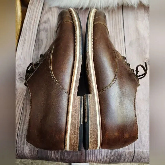 Helm Bradley cap toe teak leather lace-up Oxford shoes 8.5