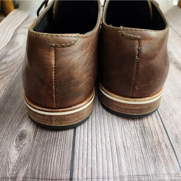 Helm Bradley cap toe teak leather lace-up Oxford shoes 8.5