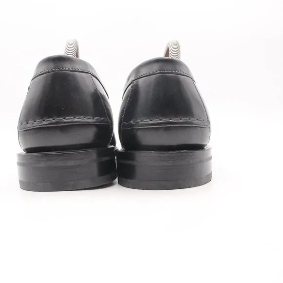Heschung Hedera Men's Size UK 9.5 Split-Toe Penny Loafer Black Leather Shoes