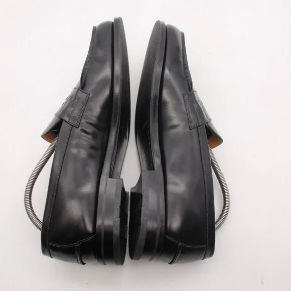 Heschung Hedera Men's Size UK 9.5 Split-Toe Penny Loafer Black Leather Shoes