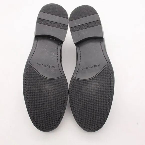Heschung Hedera Men's Size UK 9.5 Split-Toe Penny Loafer Black Leather Shoes