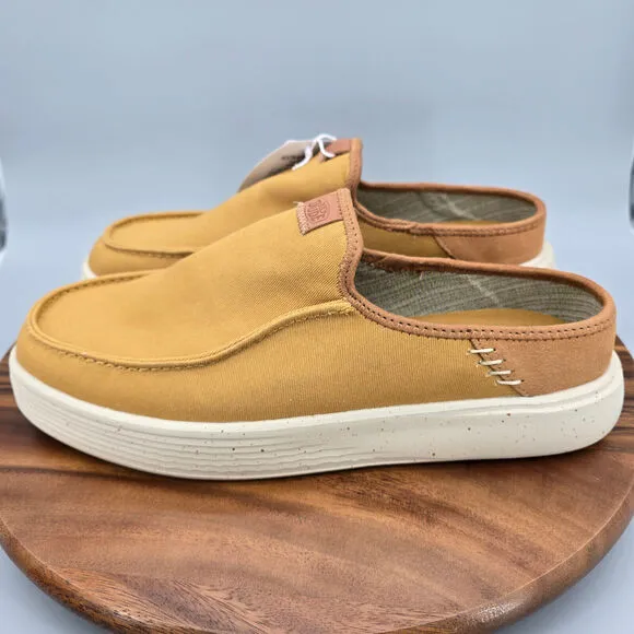 Hey Dude Austin Workwear Shoes Men's 12 Tan Stucco Slip On Platform Lift Mules