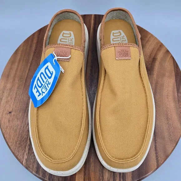 Hey Dude Austin Workwear Shoes Men's 12 Tan Stucco Slip On Platform Lift Mules