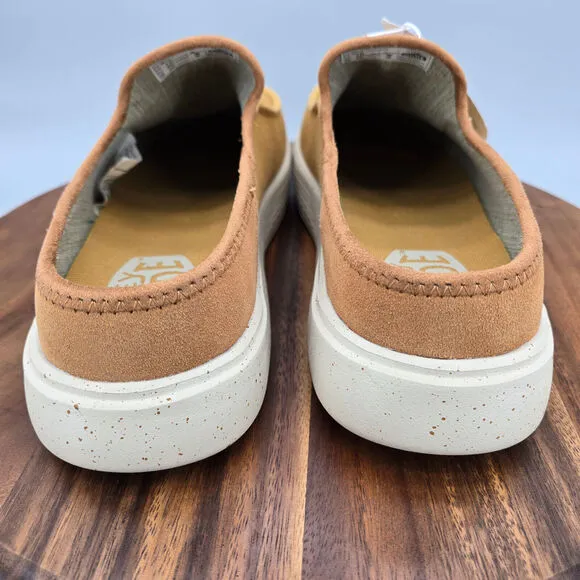 Hey Dude Austin Workwear Shoes Men's 12 Tan Stucco Slip On Platform Lift Mules