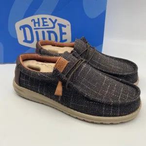 Hey Dude Mens Wally Plaid Slip On Shoes Color Brown Size M8 NIB