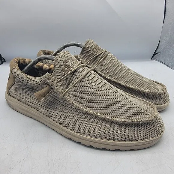 Hey Dude Wally Sox Mens 12 Beige Loafer Shoes Casual Walking Comfort Going Out