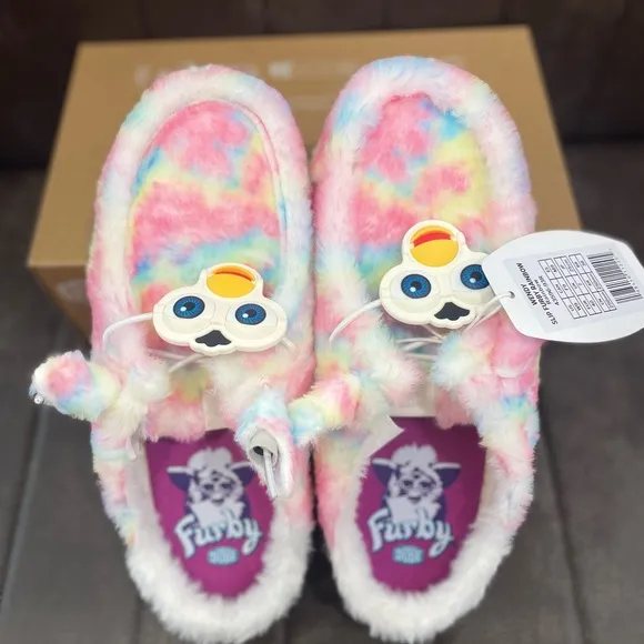 HEY DUDE Wendy Slip Furby Rainbow Slip Casual Shoes US Women’s Size 9