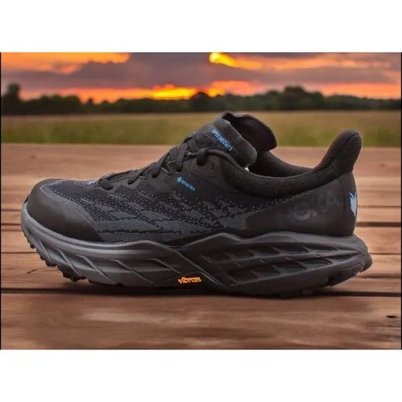 HOKA Black Speedgoat GTX GoreTex Hiking Trail Shoes Mens 11.5 New Fast Shipping