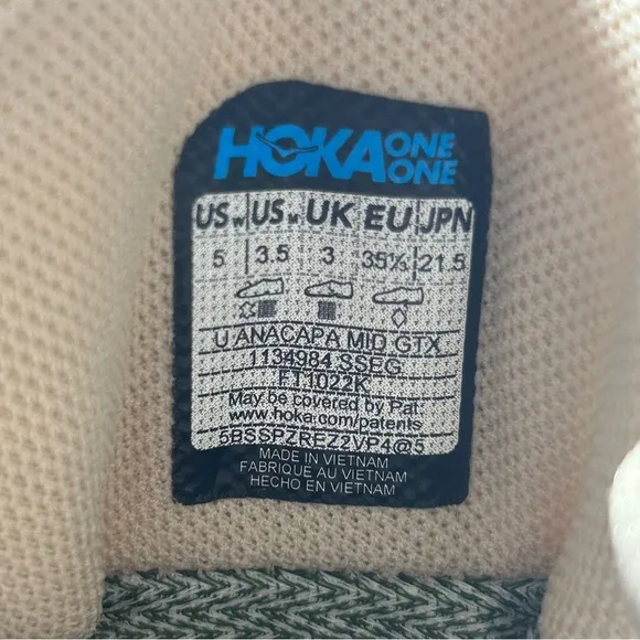 Hoka One One Anacapa Mid GTX Womens Hiking Shoes Brown Size 5 1134984-SSEG