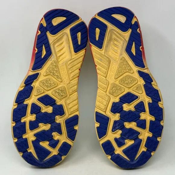Hoka One One Arahi 7 Shoes Mens 10.5 2E Wide Blue Yellow Running Sneakers