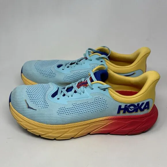 Hoka One One Arahi 7 Shoes Mens 10.5 2E Wide Blue Yellow Running Sneakers