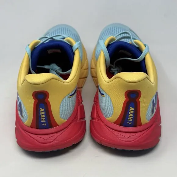 Hoka One One Arahi 7 Shoes Mens 10.5 2E Wide Blue Yellow Running Sneakers
