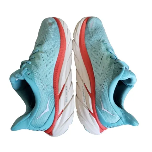 Hoka One One Clifton 8 Women's Size 10.5 Wide Running Shoes 1119394 AEBL Blue