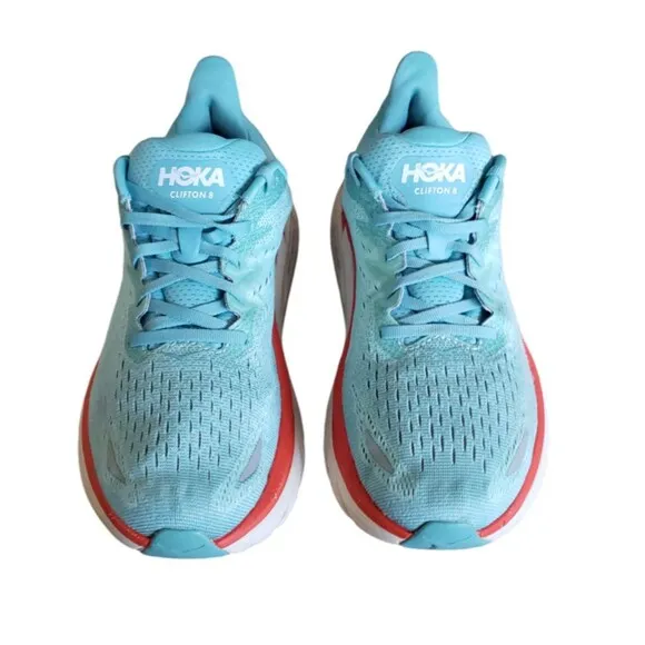 Hoka One One Clifton 8 Women's Size 10.5 Wide Running Shoes 1119394 AEBL Blue