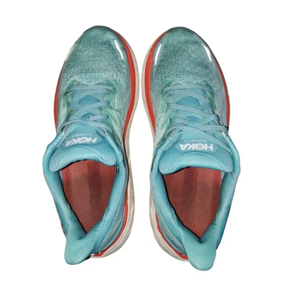 Hoka One One Clifton 8 Women's Size 10.5 Wide Running Shoes 1119394 AEBL Blue