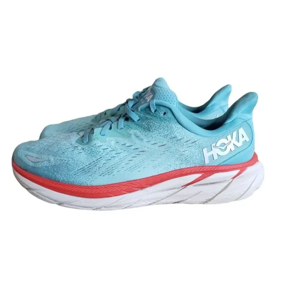 Hoka One One Clifton 8 Women's Size 10.5 Wide Running Shoes 1119394 AEBL Blue