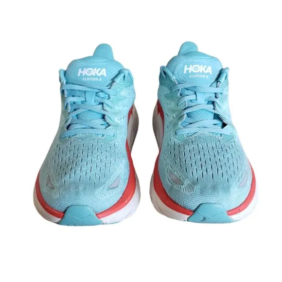 Hoka One One Clifton 8 Women's Size 10.5 Wide Running Shoes 1119394 AEBL Blue