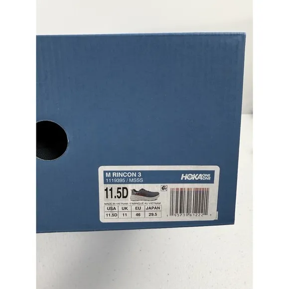 Hoka One One Rincon‎ 3 Mens 11.5D Blue Athletic Running Hiking Shoes