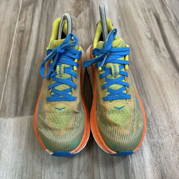 Hoka One One Shoes Youth US 3.5MD Evening Primrose Vibrant Clifton 9 1131170EPVO