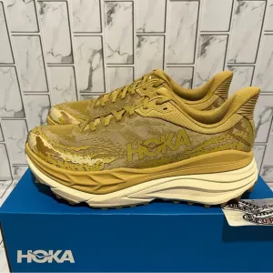Hoka One One Stinson 7 Trail Running Hiking Shoes Wheat Tan Brown Mens 8 - 11.5