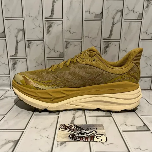 Hoka One One Stinson 7 Trail Running Hiking Shoes Wheat Tan Brown Mens 8 - 11.5