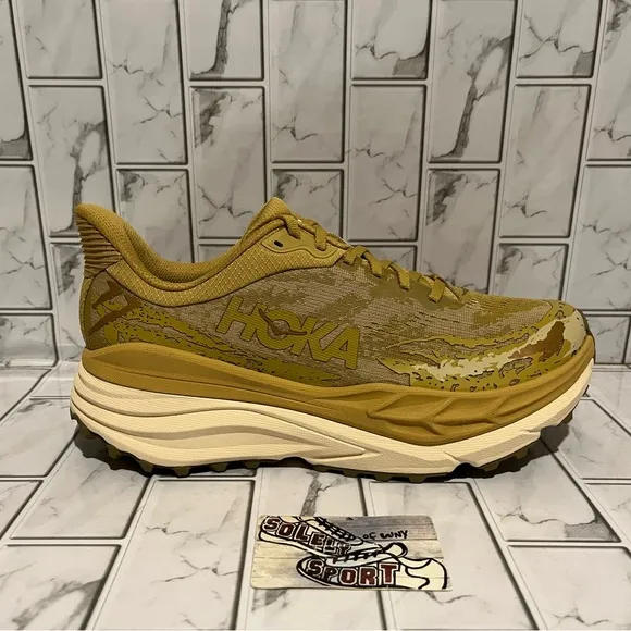 Hoka One One Stinson 7 Trail Running Hiking Shoes Wheat Tan Brown Mens 8 - 11.5