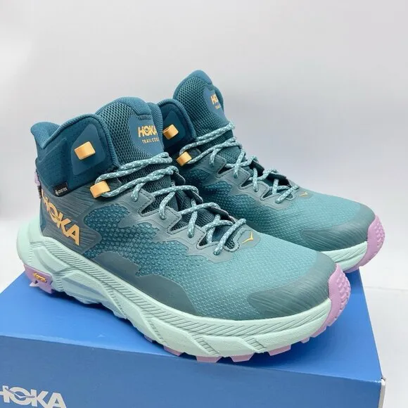 Hoka One One Trail Code GTX Hiking Shoe Ocean Mist/ Sunlit Ocean Womens US 10