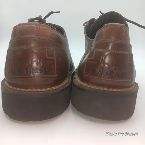 H.S. Trask  Oxford Casual Brown Leather Lace Up Men's Size 11.5