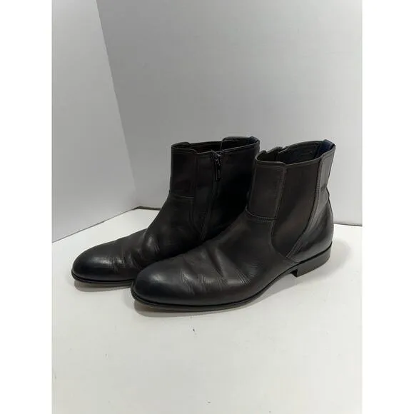 Hugo Boss Brodero Men’s Boot Brown Leather Size 9 Made In Italy 50271946 Boots