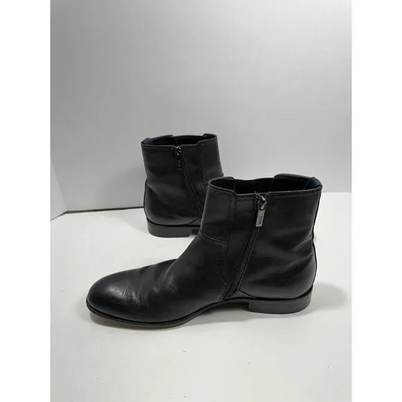 Hugo Boss Brodero Men’s Boot Brown Leather Size 9 Made In Italy 50271946 Boots