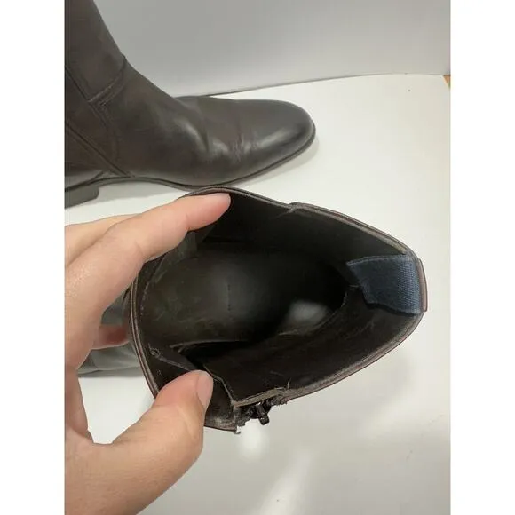 Hugo Boss Brodero Men’s Boot Brown Leather Size 9 Made In Italy 50271946 Boots