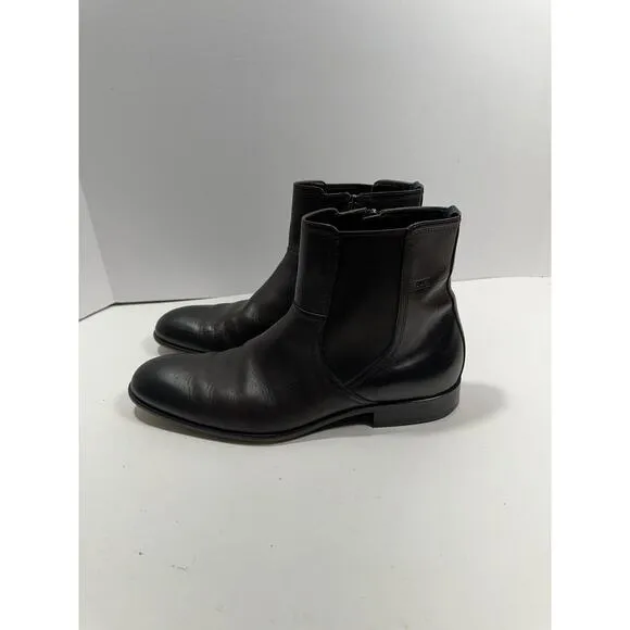 Hugo Boss Brodero Men’s Boot Brown Leather Size 9 Made In Italy 50271946 Boots
