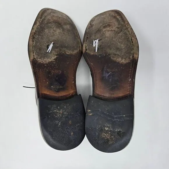 HUGO BOSS ITALY BROWN LEATHER SQUARE APRON TOE DERBY SHOES MENS SIZE 11 US