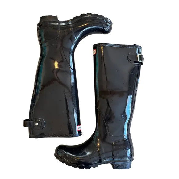 Hunter Adjustable Shaft Width Rain Boots Women’s Size 9 Black