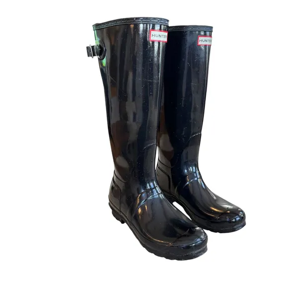 Hunter Adjustable Shaft Width Rain Boots Women’s Size 9 Black