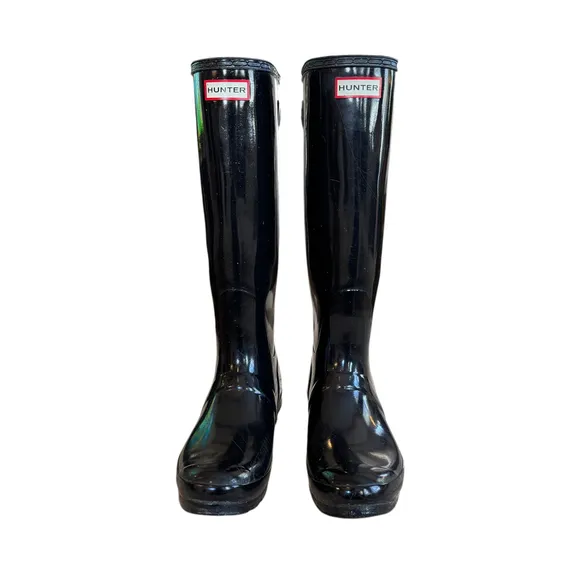 Hunter Adjustable Shaft Width Rain Boots Women’s Size 9 Black