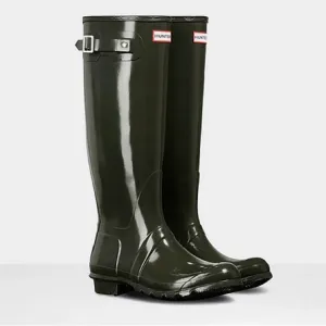Hunter Green Rain Boots Women’s 5, Girls 3.5