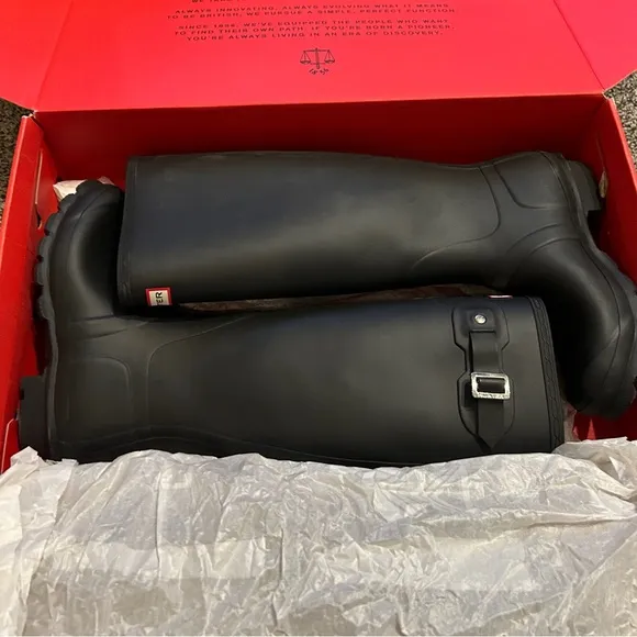 Hunter Men's Black Rain Boots