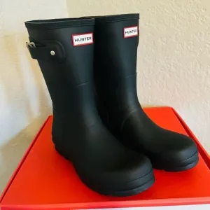 HUNTER Men's Original Short Waterproof Rain Boot, Rubber Black, Size 12, NWT