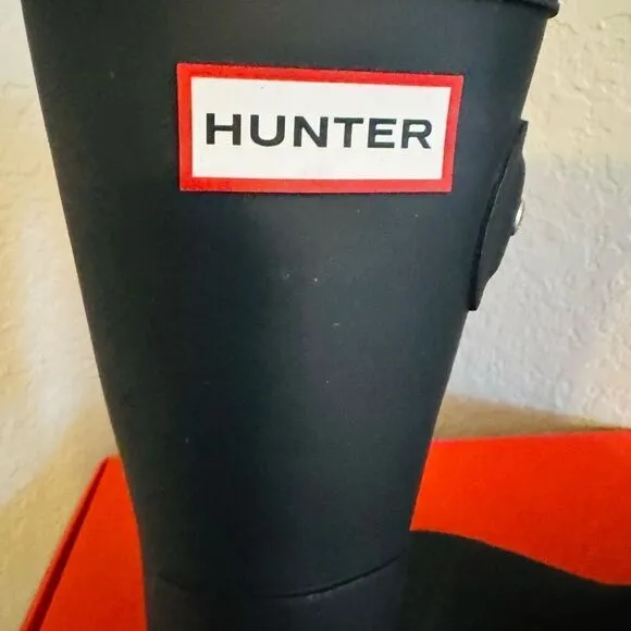 HUNTER Men's Original Short Waterproof Rain Boot, Rubber Black, Size 12, NWT