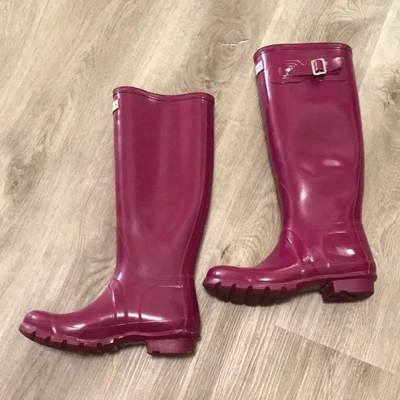 Hunter Original Gloss Rain Boots Magenta Purple