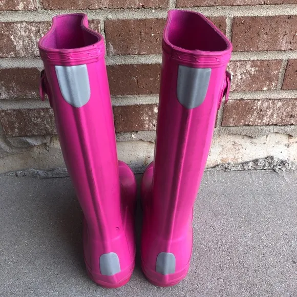 Hunter Pink Rain Boots Original Kids Gloss Girls Size 7 (Big Kids)