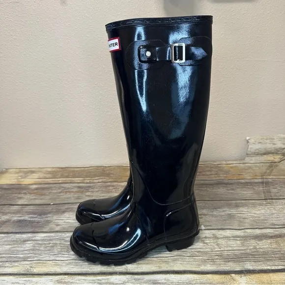 Hunter Rain Boots Black womens 5 Wellies