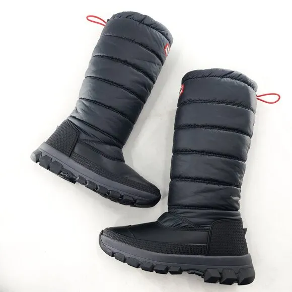 HUNTER Womens Intrepid Tall Black Waterproof Insulated Winter Snow Boots