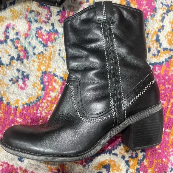 Hush Puppies Black Western Coastal Cowgirl Boots 8.5 Women