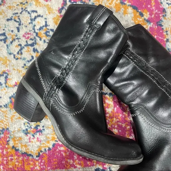 Hush Puppies Black Western Coastal Cowgirl Boots 8.5 Women