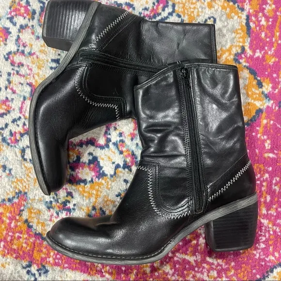 Hush Puppies Black Western Coastal Cowgirl Boots 8.5 Women