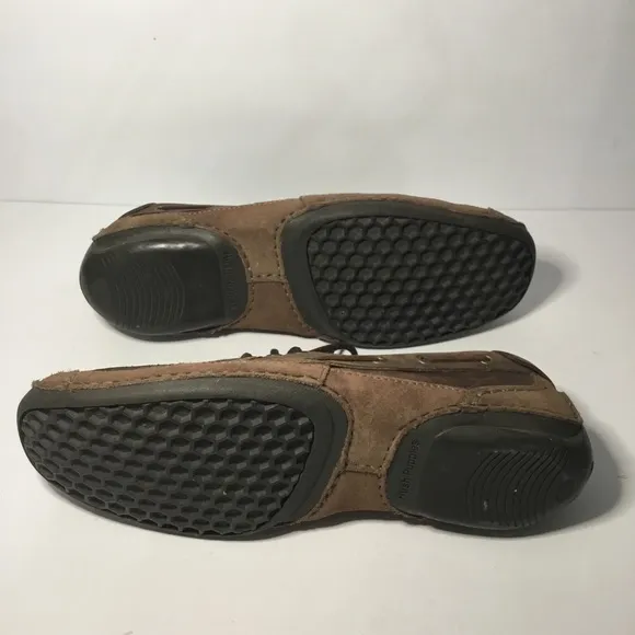 Hush Puppies Men’s Formant Non Slip Brown Leather Comfort Shoes Size 12 NWOB