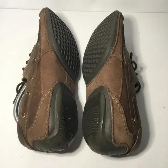 Hush Puppies Men’s Formant Non Slip Brown Leather Comfort Shoes Size 12 NWOB